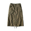 Back Satin Cargo Skirt Gray Khaki