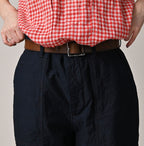 Indigo Back Satin 908 Baker Pants Detail