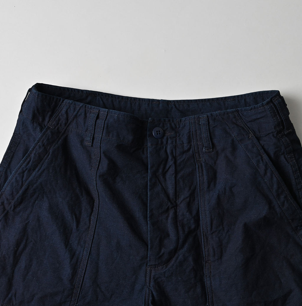 Indigo Back Satin 908 Baker Pants Detail