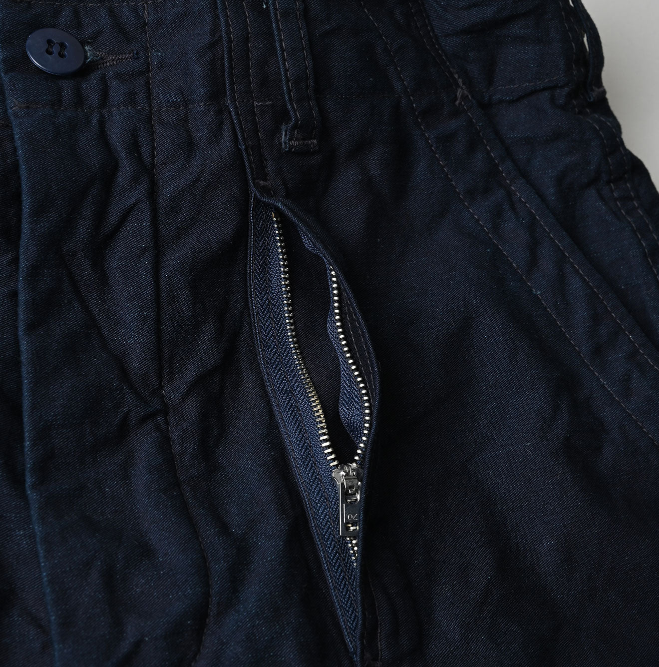 Indigo Back Satin 908 Baker Pants Detail