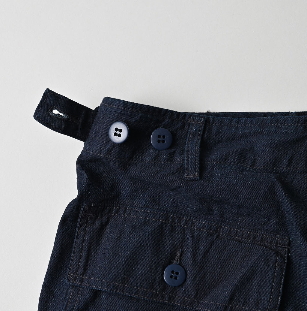Indigo Back Satin 908 Baker Pants Detail