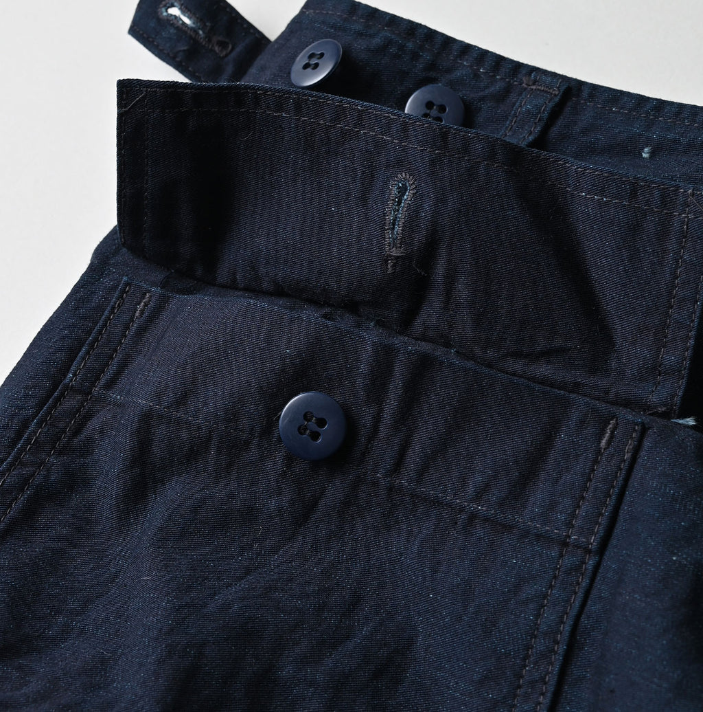 Indigo Back Satin 908 Baker Pants Detail