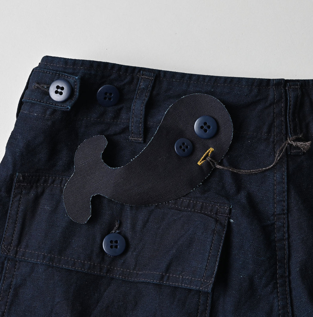 Indigo Back Satin 908 Baker Pants Detail