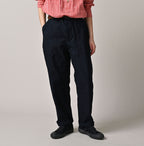 Indigo Back Satin 908 Baker Pants Female Model