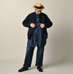 Indigo Dekoboko Tenjiku 908 Binder Cardigan Male Model