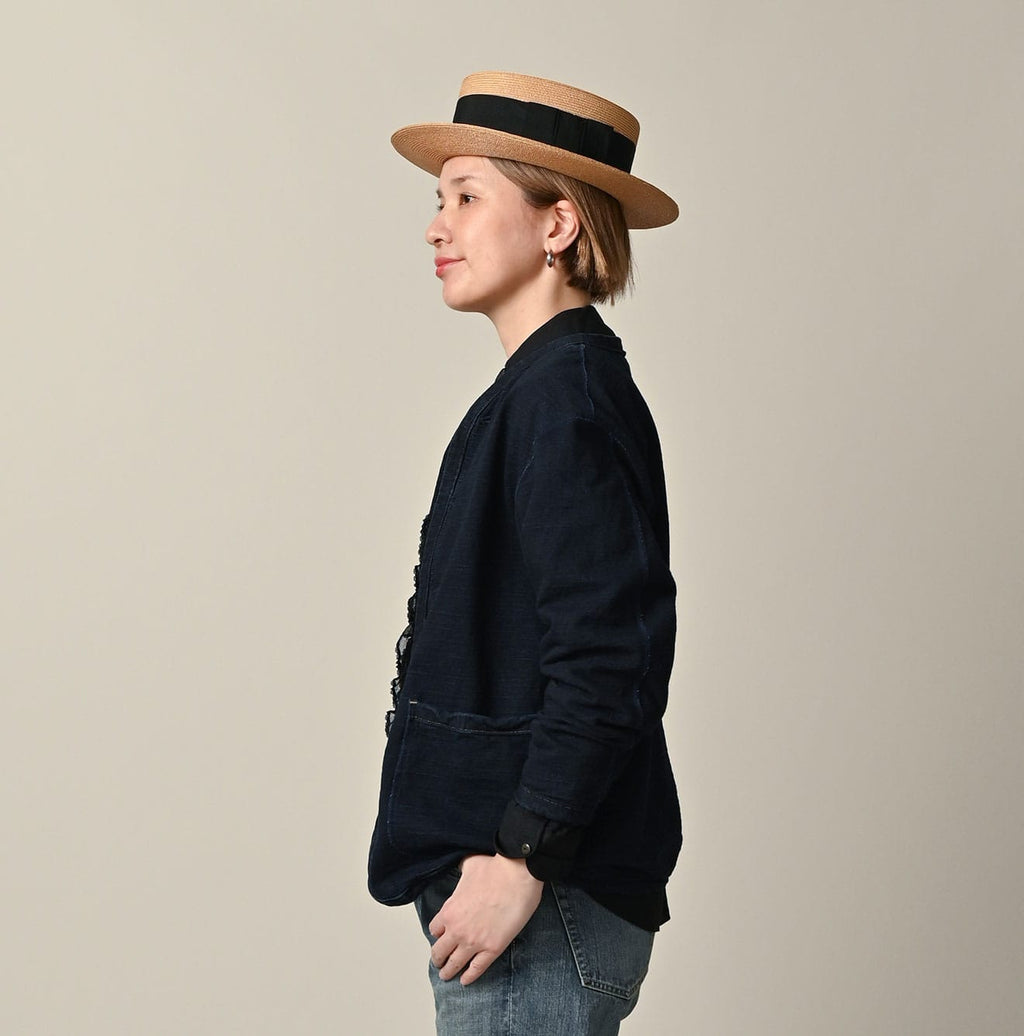 Indigo Dekoboko Tenjiku 908 Binder Cardigan Female Model