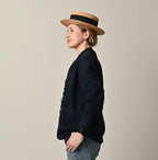 Indigo Dekoboko Tenjiku 908 Binder Cardigan Female Model