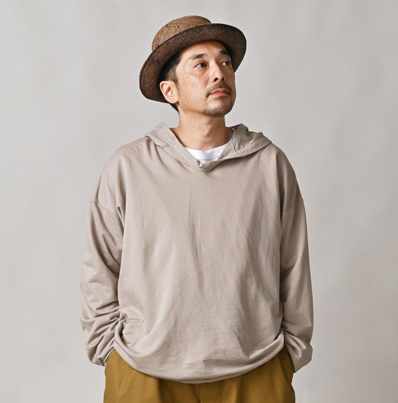 Supima Peach Inlay 908 Hoodie Male Model