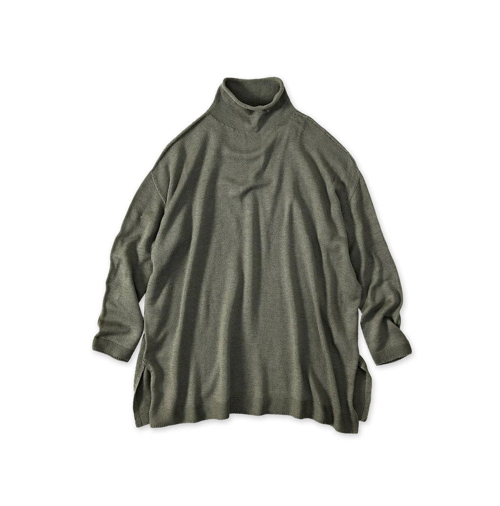 Low Gauge Super Gauze Tunic Gray Khaki Top