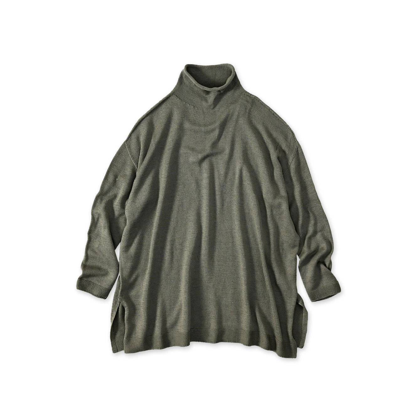 Low Gauge Super Gauze Tunic Gray Khaki Top