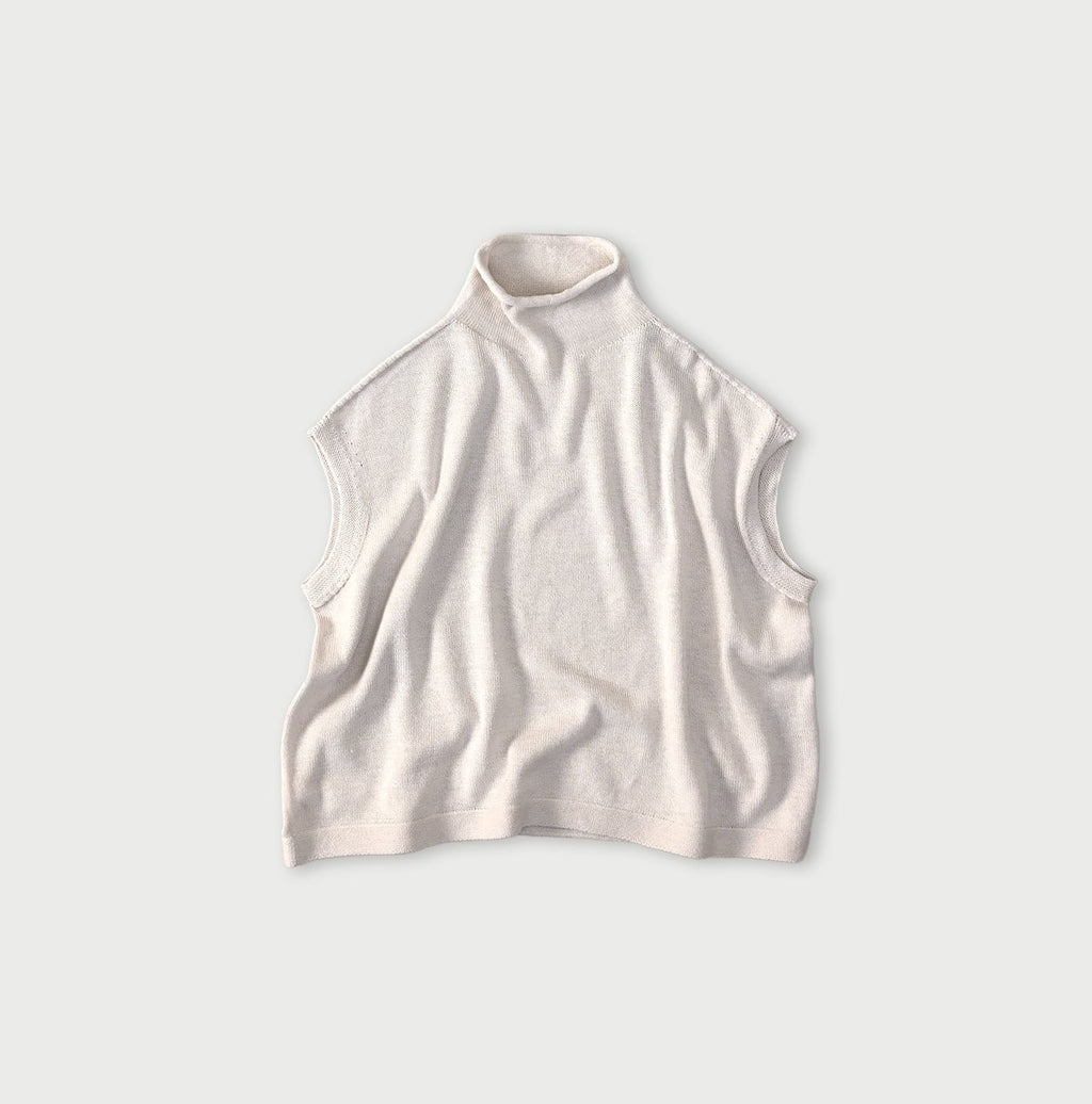 Low Gauge Super Gauze M Vest White Top