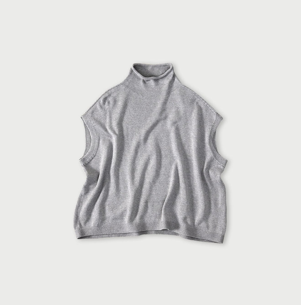 Low Gauge Super Gauze M Vest Gray Top