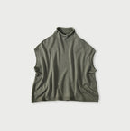 Low Gauge Super Gauze M Vest Gray Khaki Top