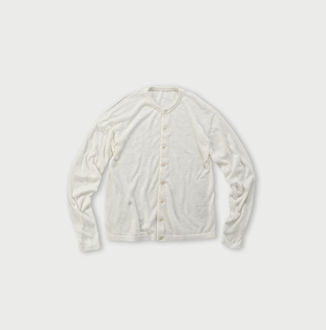 Whole Super Gauze Cotton 908 Cardigan Antique White