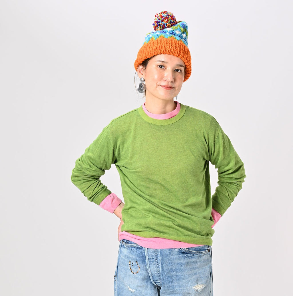 Plant Dyed Whole Super Gauze 908 Crew Female Model