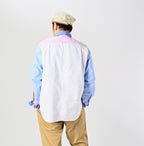 OX Crazy 908 Ocean Button Down Shirt Male Model