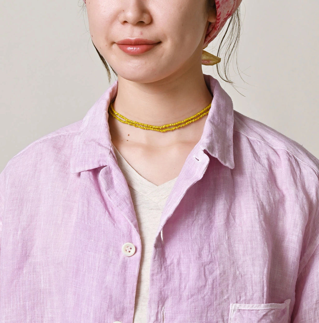 45 Plant Dyed Indian Linen 908 Marchal Shirt Detail