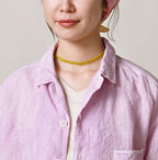 45 Plant Dyed Indian Linen 908 Marchal Shirt Detail