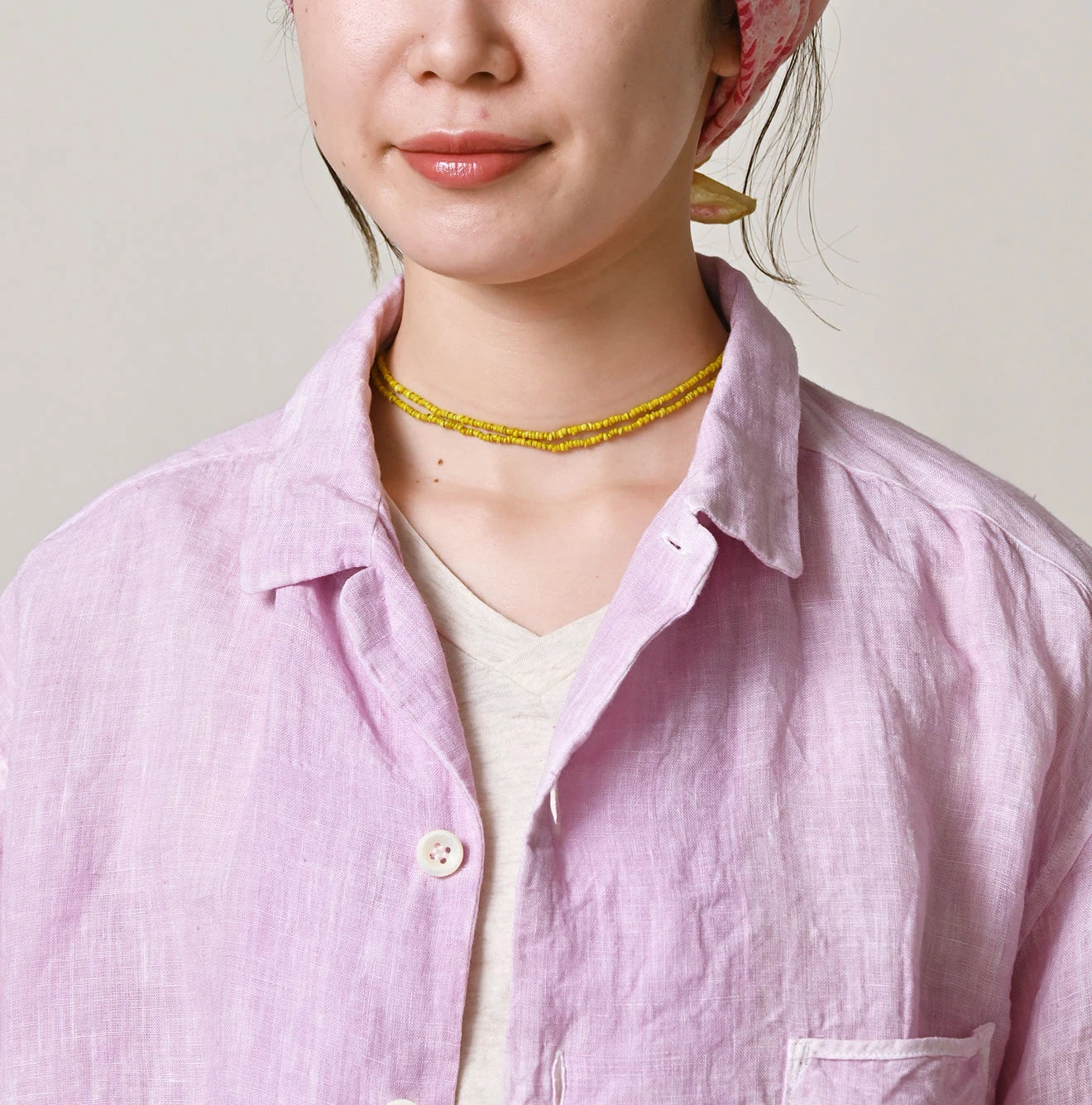 45 Plant Dyed Indian Linen 908 Marchal Shirt Detail