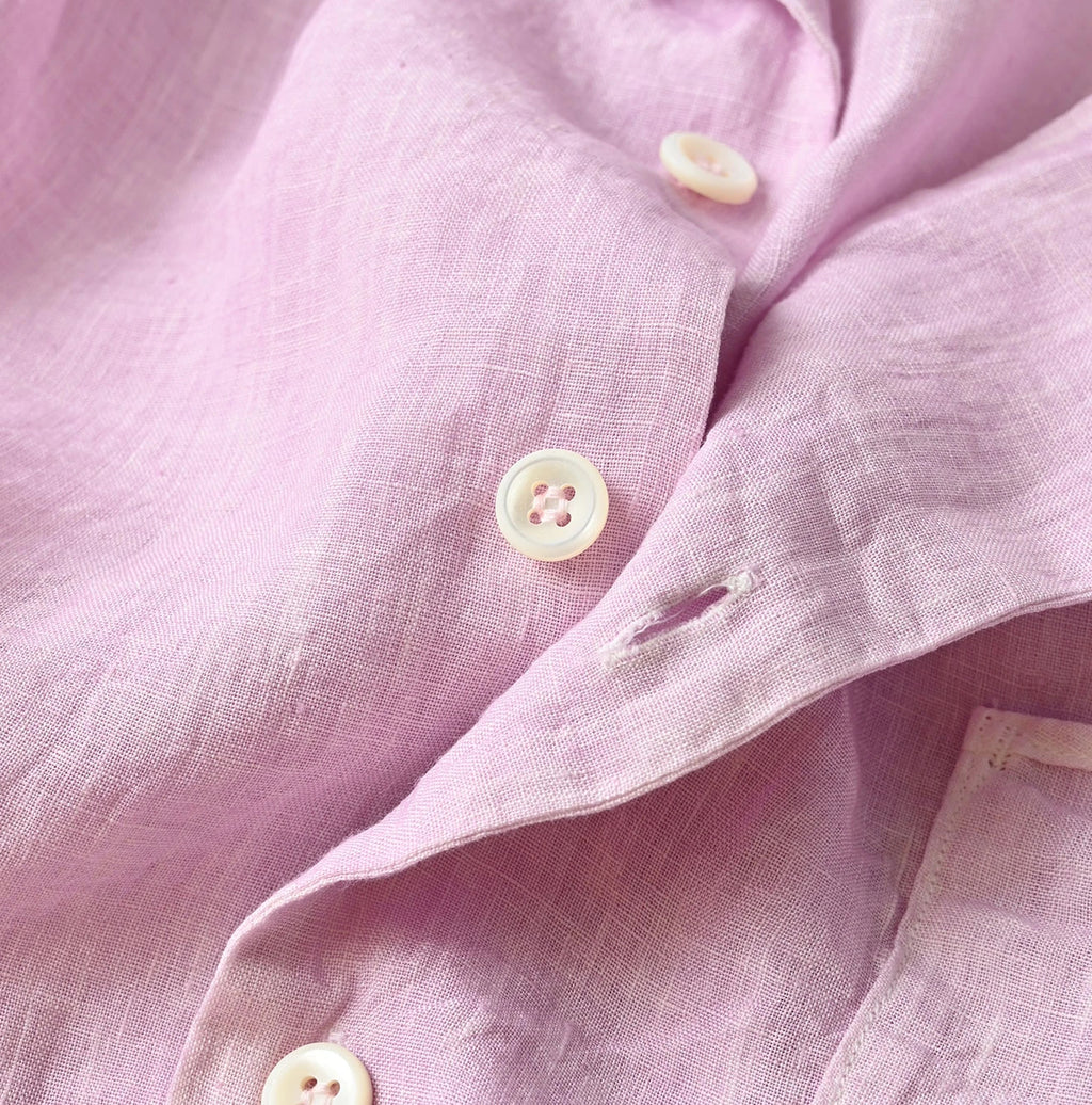 45 Plant Dyed Indian Linen 908 Marchal Shirt Detail