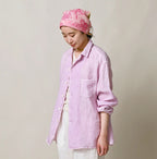 45 Plant Dyed Indian Linen 908 Marchal Shirt Female Model
