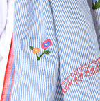 Indian Linen Hickory Embroidery Stole Detail