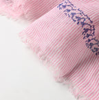 Indian Linen Hickory Embroidery Stole Detail