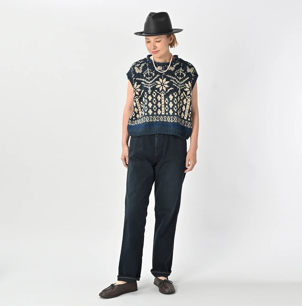 Futatabi Rye Mugi Black Denim Crosby 5 Syou Female Model
