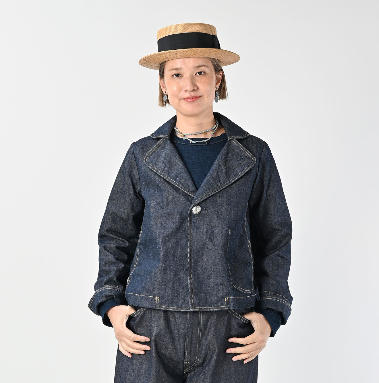 Rye Mugi Denim Lehua Jacket Nou Female Model