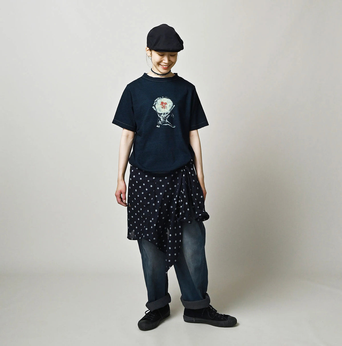 Su.zu.mi. Indigo Taiko-Yaro 908 45 Star T-Shirt