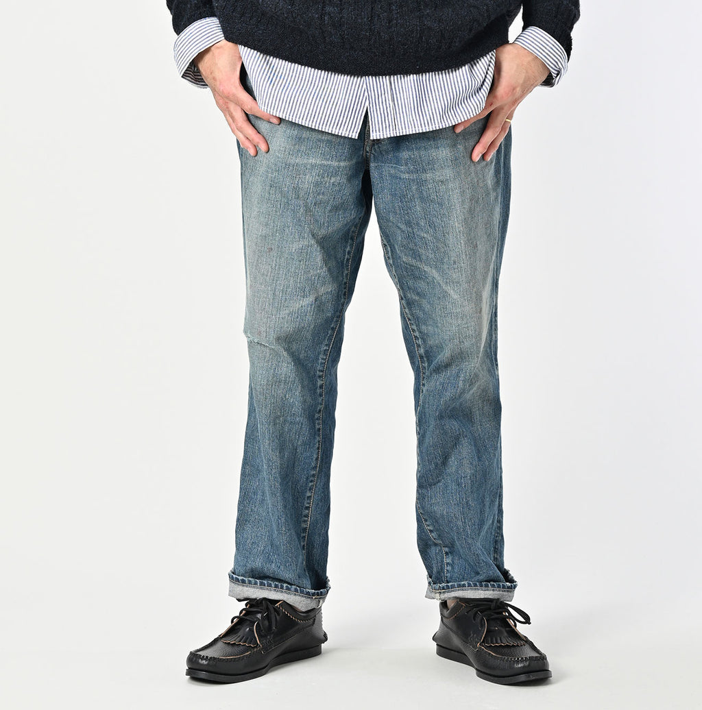 Futatabi Rye Mugi Denim Crosby 5 Heavy A-Wash Male Model