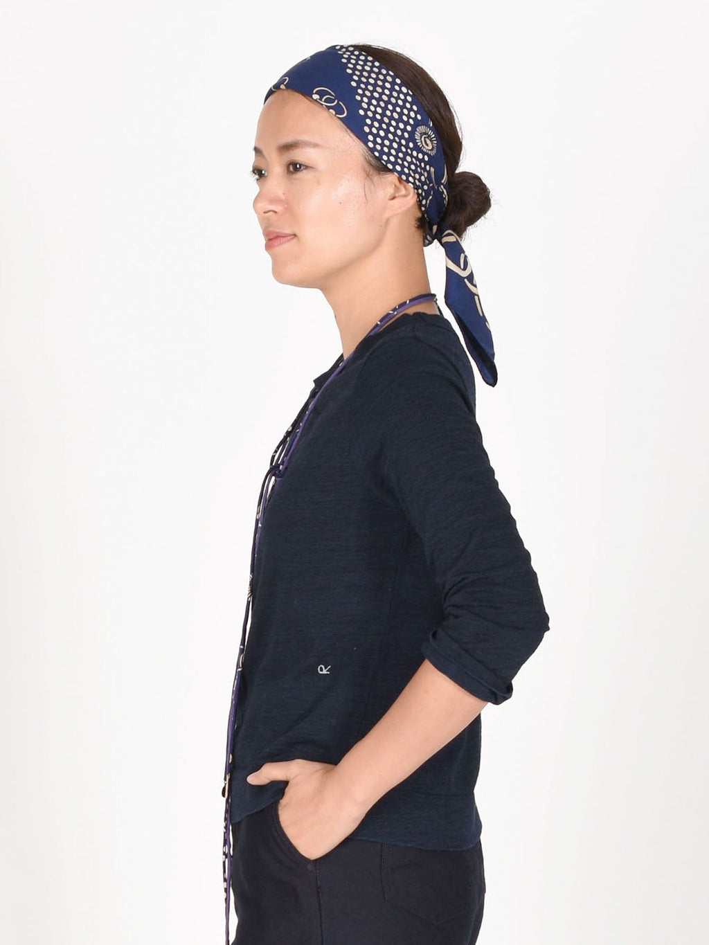 SA Indigo Zimba Cotton Square 3/4 Sleeve T-Shirt