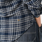 Indigo FuwaFuwa Double Woven 908 Lofer Shirt Detail