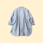 ONEONE Futatabi Okome Denim Frill Tunic Tan Back