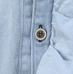 ONEONE Futatabi Okome Denim Frill Tunic Tan Detail