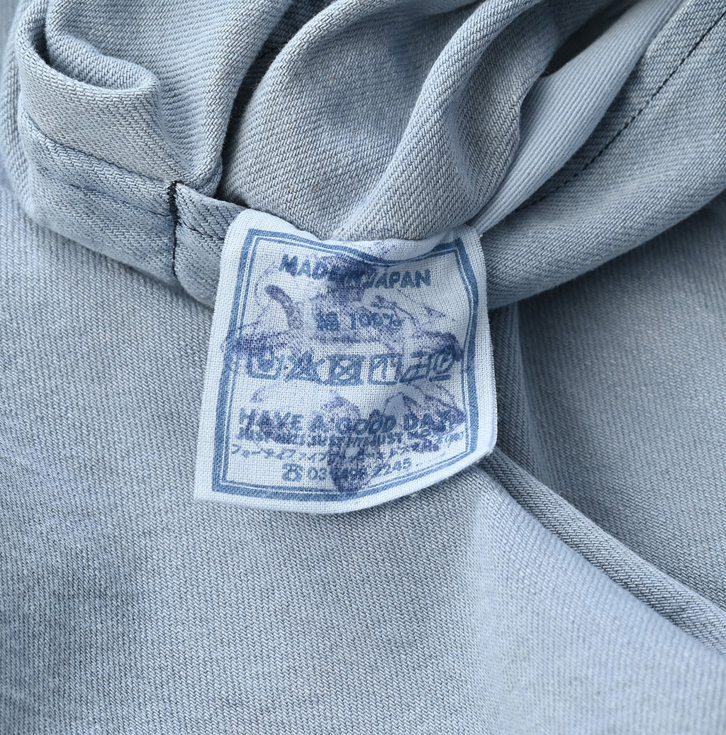 ONEONE Futatabi Okome Denim Frill Tunic Tan Detail