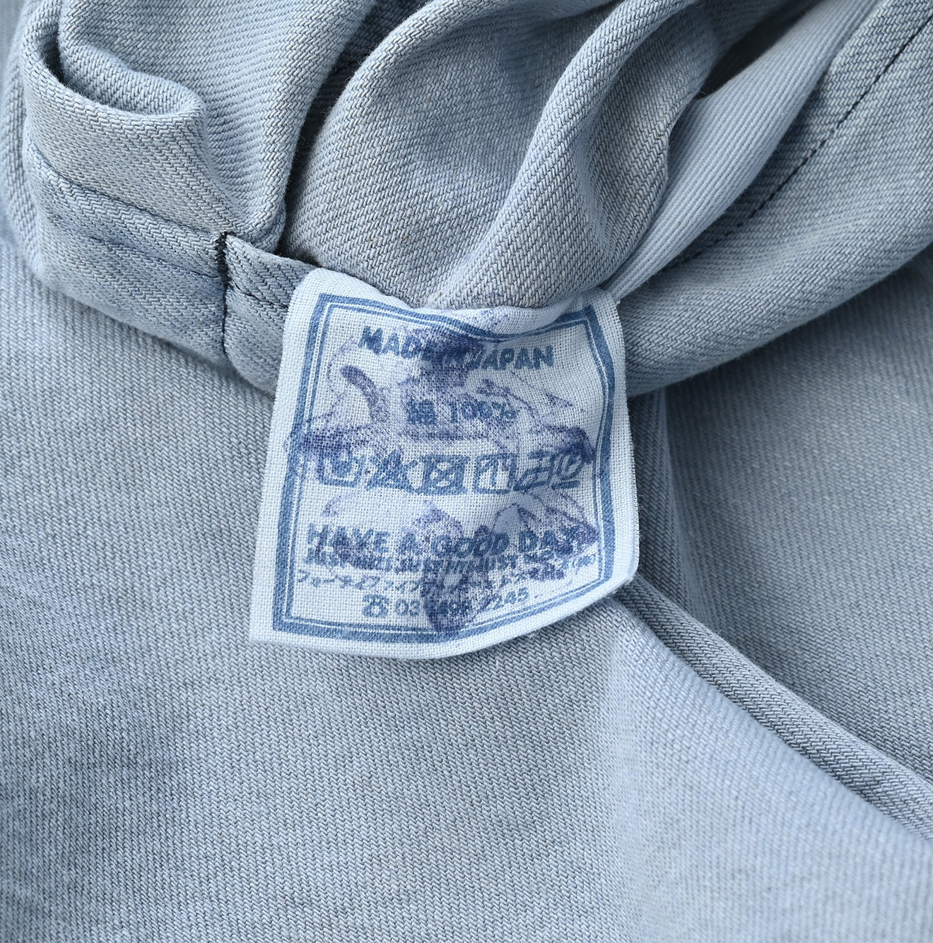 ONEONE Futatabi Okome Denim Frill Tunic Tan Detail