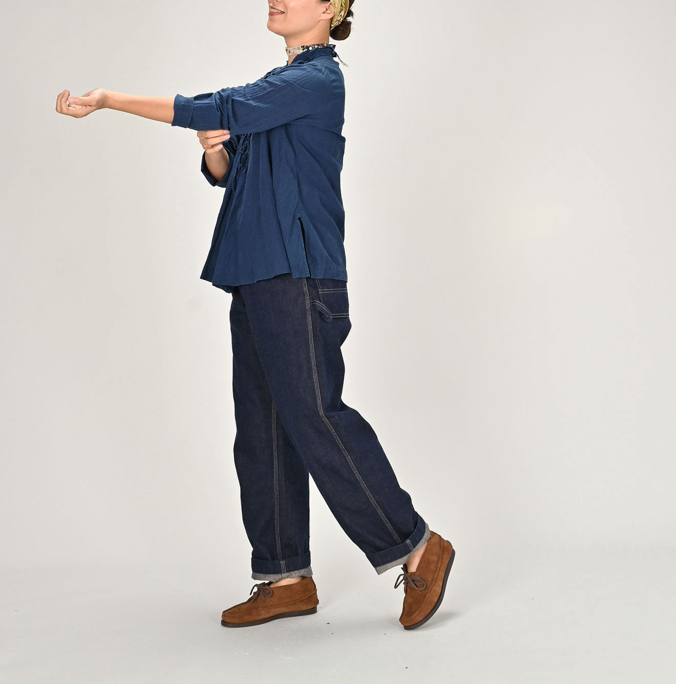 Ai Denim Light Oz 908 Painter Pants Nou Female Model