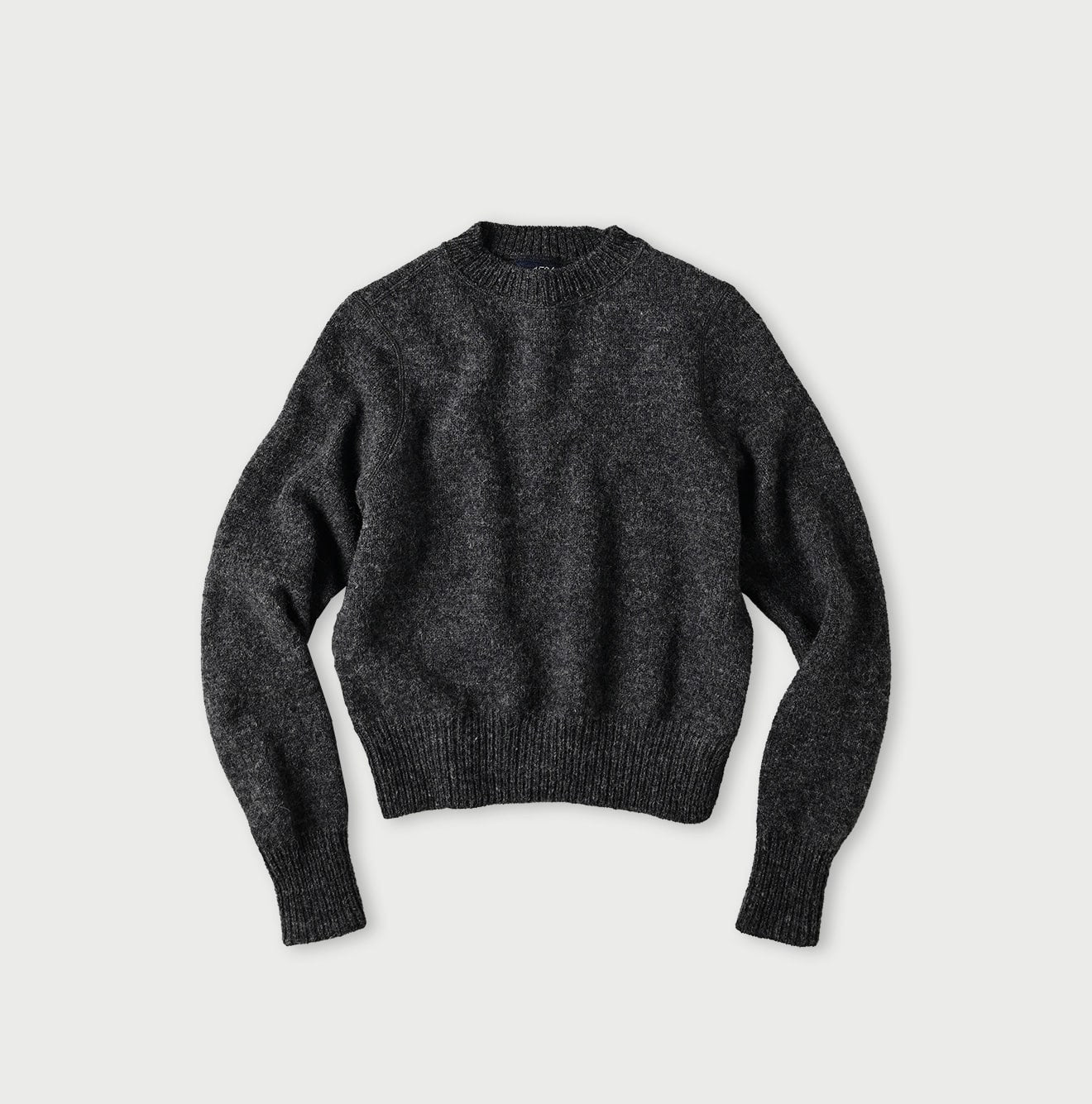 Shetland Boiled Wool Sweater Charcoal