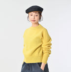 Shetland Boiled Wool Sweater Female Model