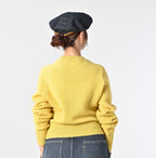 Shetland Boiled Wool Sweater Female Model