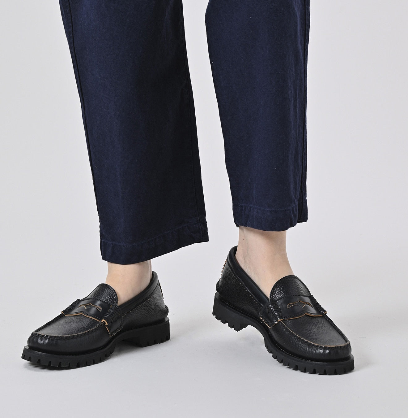 YUKETEN x 45R Cordovan Loafer Cortina Sole Female Model
