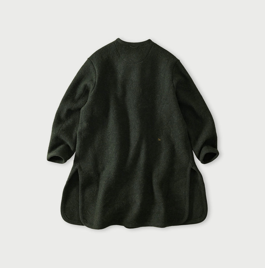 Boiled Wool Knit Tyrolean Coat Back