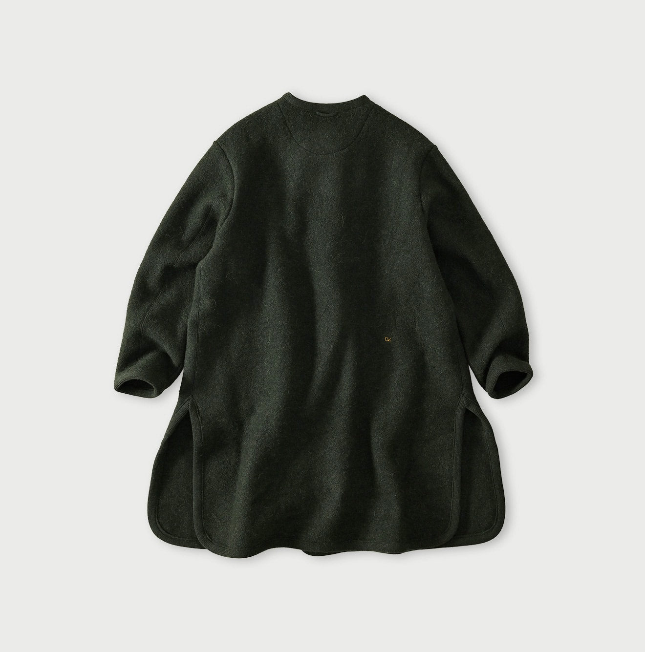 Boiled Wool Knit Tyrolean Coat Back
