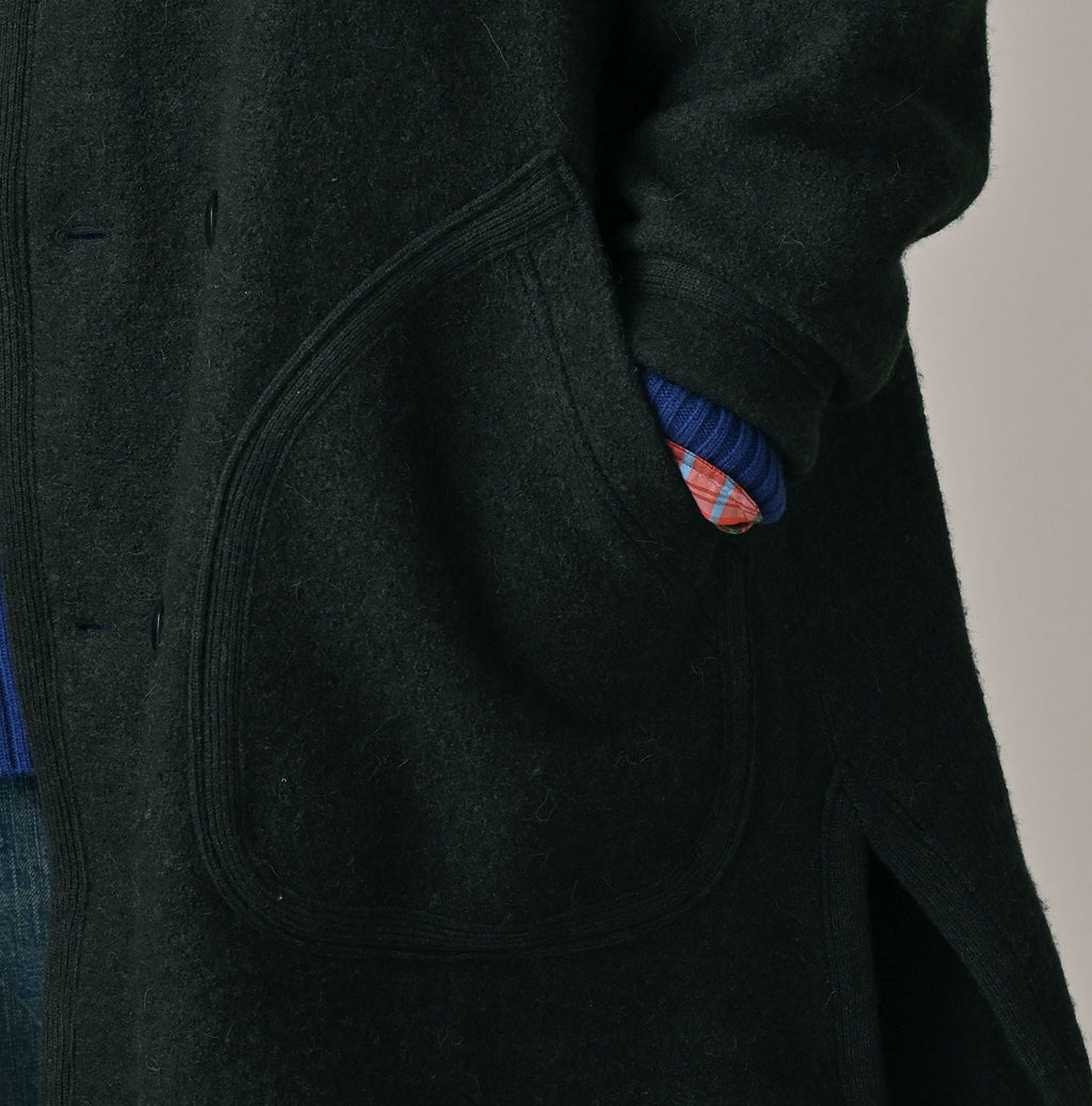 Boiled Wool Knit Tyrolean Coat Detail
