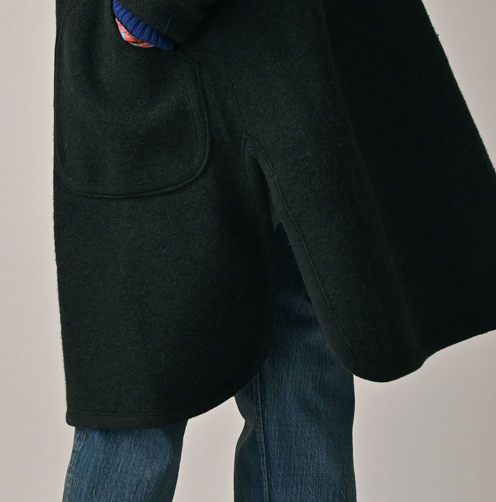 Boiled Wool Knit Tyrolean Coat Detail