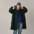 Boiled Wool Knit Tyrolean Coat Female Model