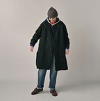 Boiled Wool Knit Tyrolean Coat Female Model
