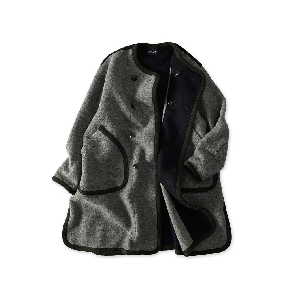 Crazy Boiled Wool Knit Tyrolean Coat