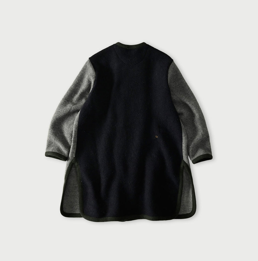 Crazy Boiled Wool Knit Tyrolean Coat Back